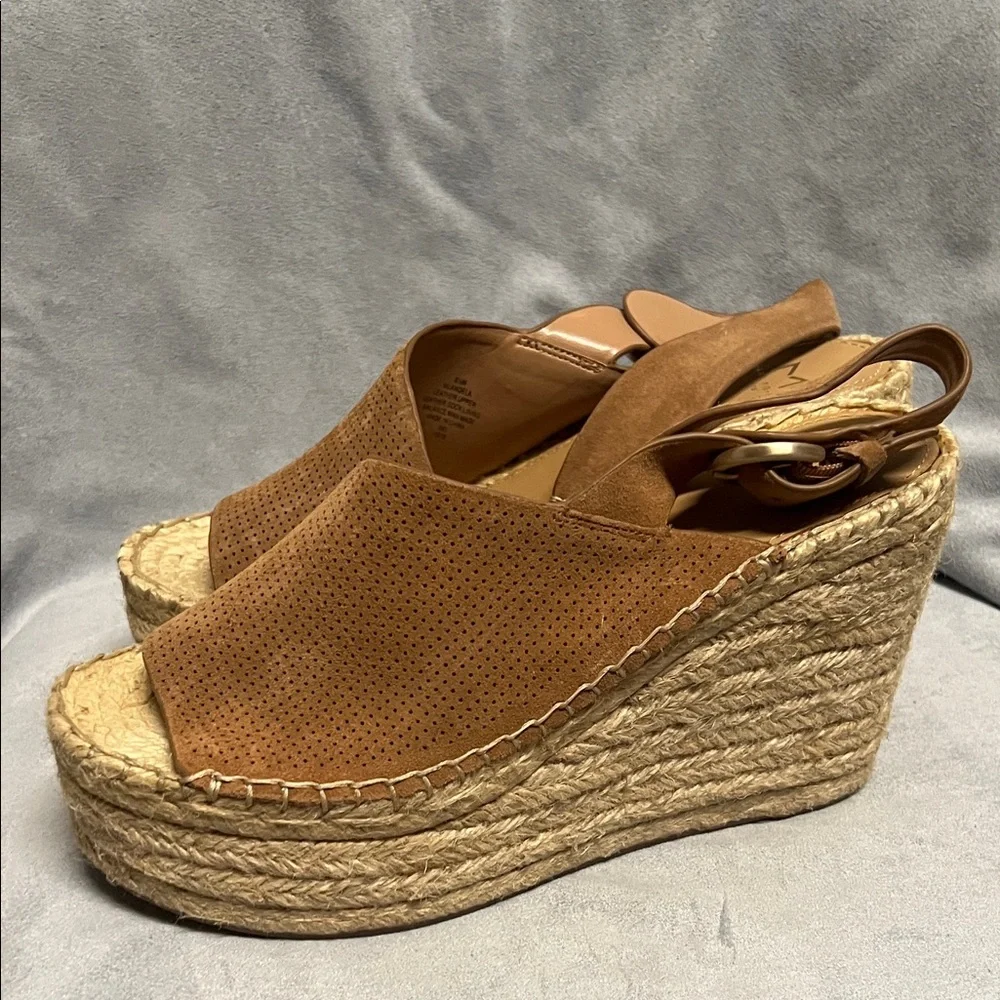 Marc Fisher Brown Espadrille Slingbacks